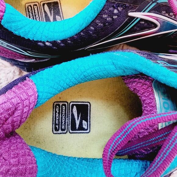 BROOKS GHOST TEAL/PURPLE ATHLETIC SHOES SIZE 8.5 - Picture 10 of 12